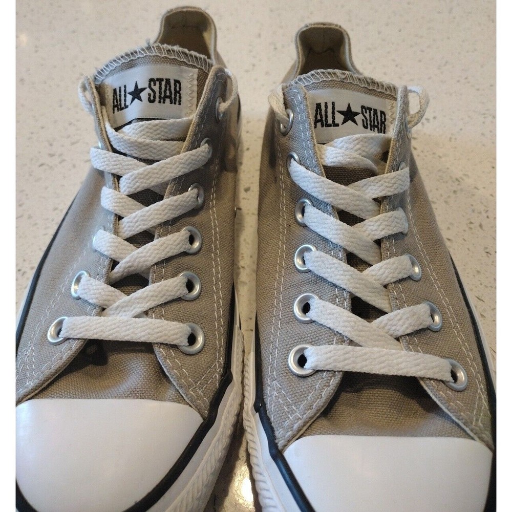 Converse Chuck Taylor All Star Low Top Sneakers in Taupe Gray and White - Picture 3 of 12